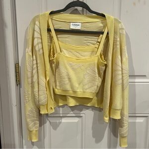 Callahan Yellow Knit Cardigan and Top Set